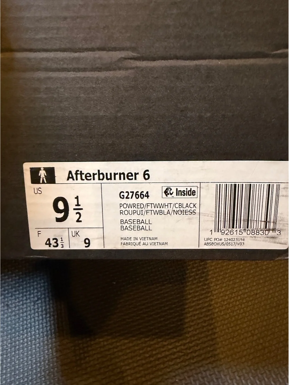 adidas Afterburner 6 Baseball Cleats Mens 9.5 Red Black Metal Spikes NWT
